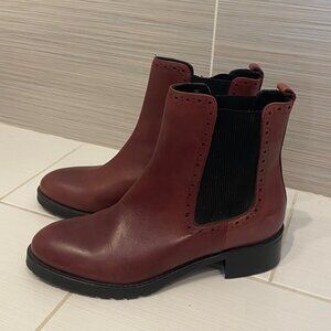 Barbara Barbieri Leather Chelsea Boot - Plum, Size 7